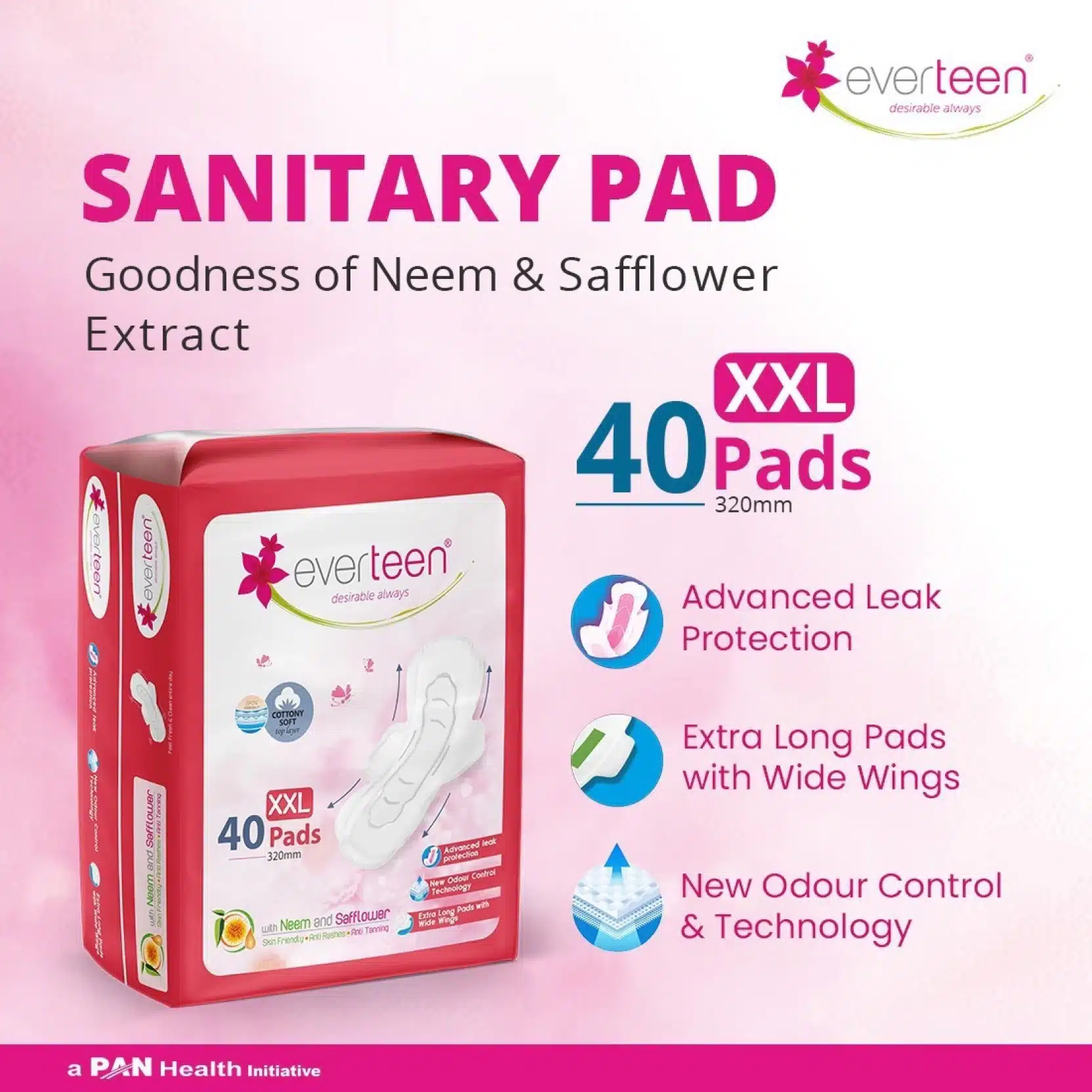 everteen XXL Sanitary Napkin Pads with CottonySoft Top Layer Sanitary