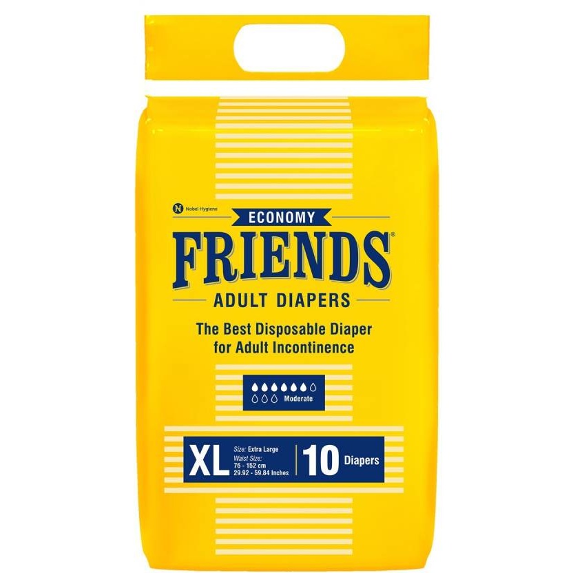 FRIENDS Economy Tape Type Adult Diapers - XL (10 Pieces) - Seelingo.in ...