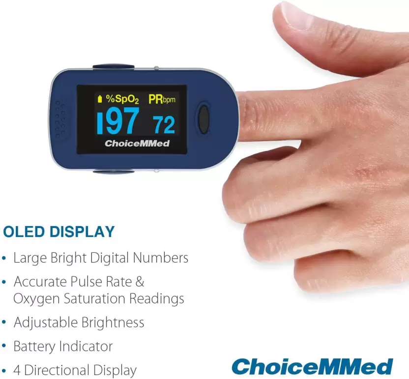ChoiceMMed MD300C2 Pulse Oximeter (Grey) Seelingo.in First DoorTo